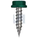 Hobsons - #10-12 x 20 Cottage Green (Permanent) -Cl4 As3566 Needle Pt Sds Flanged Hex | Q150-Cg (Pack Of 1000)